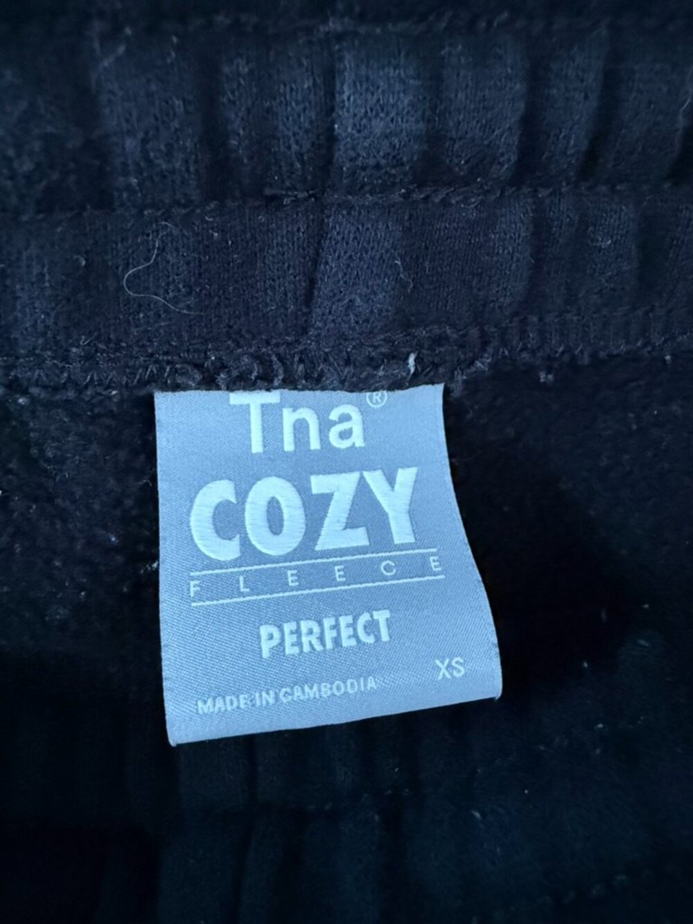 $78 RETAIL – Aritzia TNA Cozy Fleece Perfect Sweatpants Black XS Joggers - Picture 7 of 9